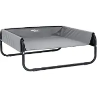 vidaXL Hondenbed Lichtgrijs 75 x 75 x 30 cm Staal