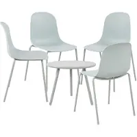 CLP Mindin tuinset - voor de tuin - loungeset - Set van tafel Minot en 4 x stoel Hardin - UV-bestendig - Tuinmeubelen - turkis