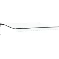 vidaXL Uitschuifbare luifel Wit 400 × 300 cm Stof en Aluminium