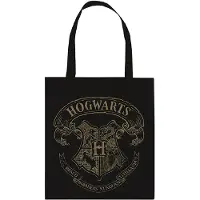 Harry Potter Linnen tas - Hogwarts Crest - zwart-beige - Maat Standard