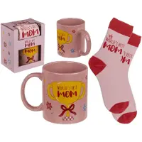 Ootb Geschenkset World's Best Mom Crème crème Aardewerk Beker