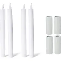 Novaliv 4x magnetische kaarsenhouders 2,8x5cm wit met LED-kaarsen premium echte wax tafelkaars elektrische kaarsenhouder woonkamerdecoratie kaarsenhouder stokkaarsen kersttafeldecoratie