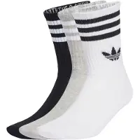 Adidas Sokken '3-Stripes Crew 3 Pairs' grijs gemêleerd / zwart / wit