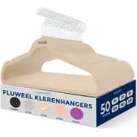 SereneLife Kleerhangers –Fluwelen Hangers-Antislip Zware Duurzame Kledinghangers Set-50Stuks-Duurzaam met 360° Draaihaak