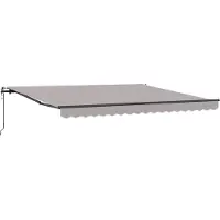 vidaXL Uitschuifbare luifel Lichtgrijs 400 × 350 cm Stof en Aluminium