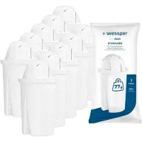 Wessper Classic waterfilterpatronen | Vervanging voor Aquaphor Standard, Brita Classic, Dafi Classic filterpatronen | Vermindert kalk en chloor. Verpakking met 10 stuks