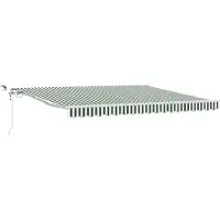 vidaXL Uitschuifbare luifel Groen en Wit 400 × 300 cm Polyester