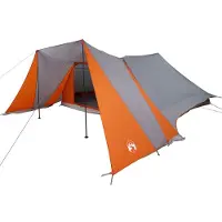 vidaXL Tipi Tent 12-persoons Grijs en Oranje taft