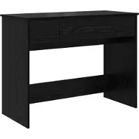 vidaXL Make-up tafel met spiegel, zwart, eikenlook, 100 x 45 x 76 cm