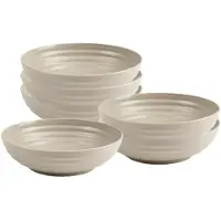 PlasticForte Soepkommen - 6x - D19 x H5.5 cm - taupe - kunststof - onbreekbaar - servies