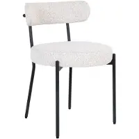 House Nordic Eetkamerstoel Badalona - Wit Bouclé - Zithoogte 50cm - Set van 2