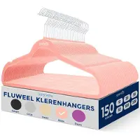 SereneLife Fluwelen hangers, 150 stuks, antislip zware hanger-set met 360° draaibare haak, gladde fluwelen afwerking om stof te beschermen, lichtgewicht, ultradun ontwerp voor jassen en andere kleding