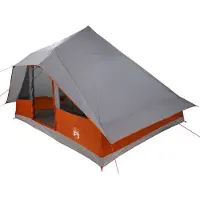 vidaXL Tipi Tent 10-persoons Grijs en Oranje taft