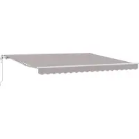 vidaXL Uitschuifbare luifel Lichtgrijs 400 × 350 cm Stof en Aluminium