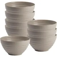 PlasticForte Soepkommen - 8x - D15 x H8 cm - taupe - kunststof - onbreekbaar - servies