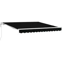 vidaXL - Uitschuifbare - luifel - Zwart - 350 - x - 250 - cm - Stof - en - Aluminium