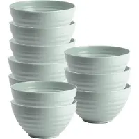 PlasticForte Soepkommen - 10x - D15 x H8 cm - groen - kunststof - onbreekbaar - servies