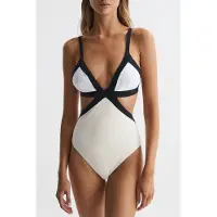 Reiss Colour Block One-piece Swimsuit — Regular Fit Maat: 6 | Badpakken Outlet | Dames | Zwart