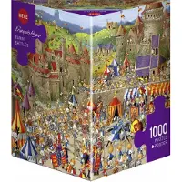 Heye Puzzle Bunny Battles - Legpuzzel 1000 stukjes - Kleurrijke afbeelding konijnen gevecht