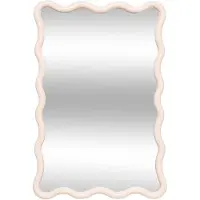 Atmosphera Wandspiegel Waves - beige - 60 x 38 cm - kunststof/glas - hangspiegel - ophangbaar