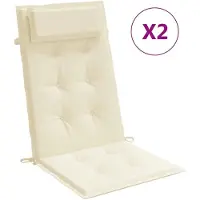 vidaXL Stoelkussens 2 st hoge rug oxford stof crèmekleurig