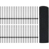 vidaXL gelast draadhek met palen 100 x 0,6 m PVC-Coated Staal Grijs