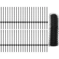vidaXL zeshoekig gaasgek met palen 100 x 0,6 m PVC-Coated Staal Grijs