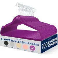 SereneLife Kleerhangers, Fluwelen Hangers, Antislip Duurzame Kledinghangers Set-200 Stuks, Met 360° Draaihaak