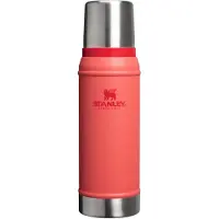 Stanley Classic Legendary Thermosfles 750 ml - Houdt 20 Uur Warm Of Koud - Lekvrij - Vaatwasserbestendig - BPA-Vrij - Voor Koffie, Thee en Meer - Roestvrijstalen Thermoskan - Hot Coral