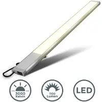 B.K. Licht - LED Keukenverlichting - onderbouwverlichting - kastverlichting - l: 57.5cm - warm wit licht 3.000K - 1.100Lm - 10W LED