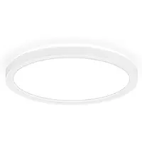 B.K.Licht Led-plafondlamp BKL1598 ultra dunne plafondlamp, LED paneel met backlight 4.000k, 1.900 lm, 16w, indirecte achtergrondverlichting, ?24cm, wit