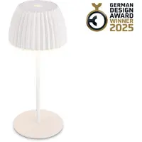 B.K.Licht BRILONER Champ mini - Oplaadbare Mini Tafellamp - snoerloze lamp - met touch dimbaar - voor binnen en buiten - german design award winner 2025 - wit - Ø8,5 x 20cm