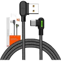 Mcdodo CA-5281, USB-A naar USB-C-kabel, gebogen contacten, zwart, 1,8 m
