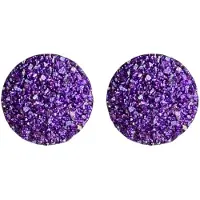 Charme Bijoux Clip oorbellen- Paars- 2 cm- Kunststof- geen gaatje-