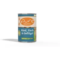 Pure - Kattennatvoer Rund, Vis & Gevogelte – Natuurlijk Voer met 66% Vers Vlees & Vis – Zonder Additieven – 6x400g