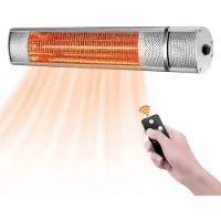 Quality Heating QH-TH Golden heater infrarood 3000W met afstandsbediening – Hoog rendement – Low Glare lamp – 2 Warmteniveaus – Met afstandsbediening
