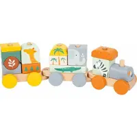 Small Foot - Houten Stapelblokken Trein Safari, 16dlg.