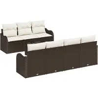 vidaXL Tuinset met tuinbank, bruin, 55 x 55 x 37 cm, polyrotan