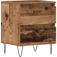 vidaXL Nachtkastje Oud hout 40 x 35 x 50 cm Bewerkt hout