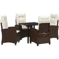 vidaXL Tuin Eettafel Set 5 st Bruin poly rattan