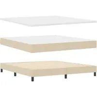 vidaXL Boxspring bed met hoofdeinde Crème 200 x 180 cm Stof