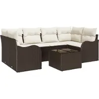 vidaXL Tuinbank Set Bruin 55 x 55 x 37 cm poly rattan