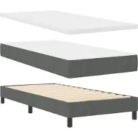 vidaXL Boxspring bed met hoofdeinde Donkergrijs 190 x 90 cm Stof