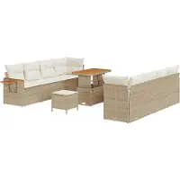 vidaXL Tuinbank Set 12 st 10-Aantal zitplaatsen Beige en Crème