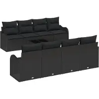 vidaXL Tuinbank Set Zwart 55 x 55 x 37 cm poly rattan
