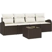 vidaXL Tuinbank Set Bruin 55 x 55 x 37 cm poly rattan