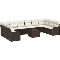 vidaXL Tuinbank Set Bruin 55 x 55 x 37 cm poly rattan