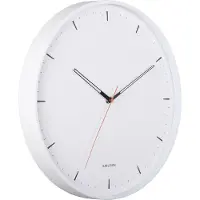 Karlsson Calm, Muurklok, Analoge klok, Rond, Wit, IJzer, Batterij