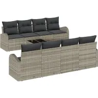 vidaXL Tuinbank Set Lichtgrijs 55 x 55 x 37 cm poly rattan