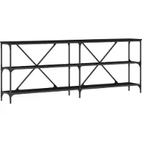 vidaXL Wandtafel Zwart Eiken 200 x 30 x 75 cm Bewerkt hout